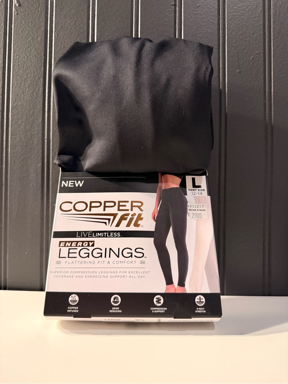 Copper Fit Women's Black Energy Leggings - Flattering Compression